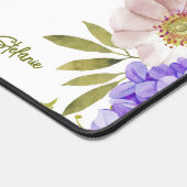 Aquarel Paarse Hydrangeas Bloemen gepersonaliseerd Bureaumat (Hoek)