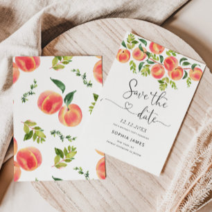 Aquarel perzik Save the Date Kaart
