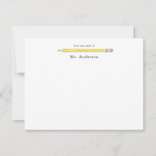 Aquarel Potlood Leraar Gepersonaliseerd Bedankkaart