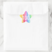Aquarel Regenboog 100 - Nummers Star Sticker (Tas)