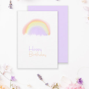 Aquarel regenboog moderne verjaardagskaart voor ha