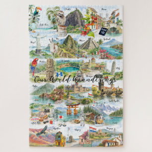Aquarel Reis Collage Legpuzzel