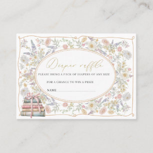 Aquarel retro bloemen strik lint baby shower d visitekaartje