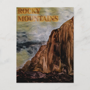 Aquarel Rocky Mountains schilderij Briefkaart