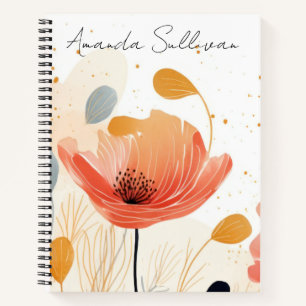 Aquarel rode klaproos schilderij notitieboek
