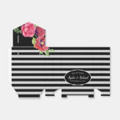 Aquarel Rood Poppies Roze Roze Strepen Bruiloft Bedankdoosjes (Uitgevouwen)