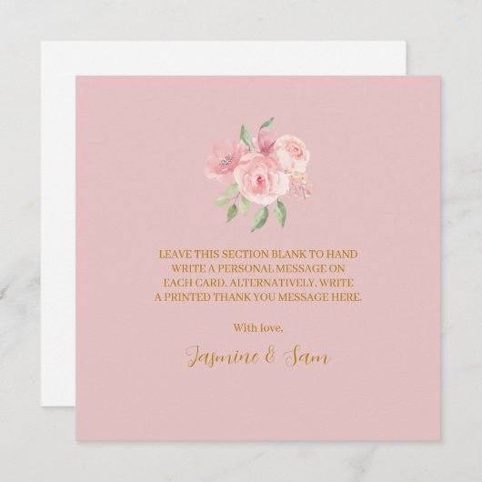 Aquarel ROOS Bedankkaart (Voorkant / Achterkant)