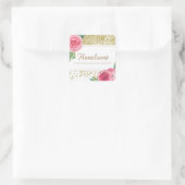  aquarel Rozen en gouden glitter Stickers (Tas)