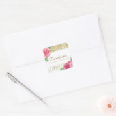  aquarel Rozen en gouden glitter Stickers (Envelop)
