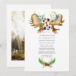 Aquarel Rustieke Bos Viering Van Het Leven Foto Kaart