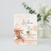 Aquarel Rustieke Palmen Aankondigingskaart (Staand voorkant)