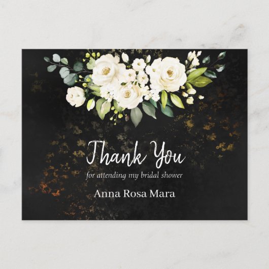 *~* Aquarel Rustieke Witte Roos Bruidsdouche Briefkaart (Voorkant)