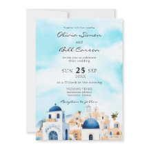 Aquarel Santorini, Griekenland bestemming bruiloft