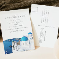 Aquarel Santorini Griekenland Silhouet Save the Da