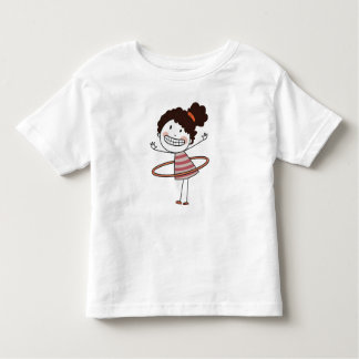 Aquarel Schattig Stokfiguur Meisje Grote Glimlach Kinder Shirts