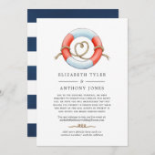 Aquarel Scheepvaart Bruiloft Gereduceerde Gastlijs Aankondiging (Voorkant / Achterkant)