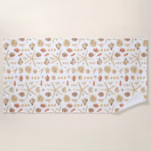 Aquarel Schelpen Strandlaken (Voorkant)