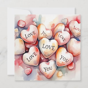 Aquarel schilderen harten verjaardagscadeau voor I Kaart
