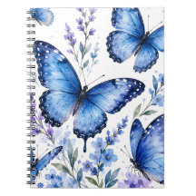 Aquarel Schilderij Blauwe Vlinders
