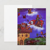 aquarel schilderij man tijger tempel 's nachts (Voorkant / Achterkant)