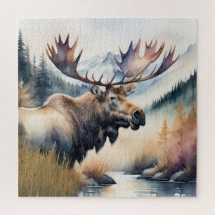 Aquarel Schilderij van Eland Natuur Legpuzzel