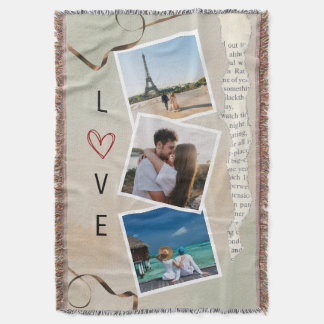 Aquarel Scrapbook Liefde Foto Ontwerp Deken