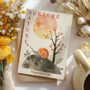 Aquarel Slak Verzorgen Natuur Fijne Dag Van De Aar Briefkaart