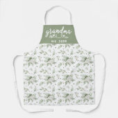 Aquarel Sneeuwbes Ceder Takken Oma Est Schort (Voorkant)