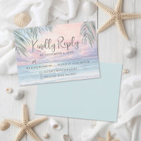Aquarel Strand Bruiloft RSVP Antwoordkaart
