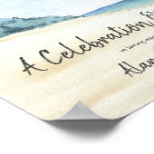 Aquarel Strand Scène Feest van het Leven Poster (Hoek)