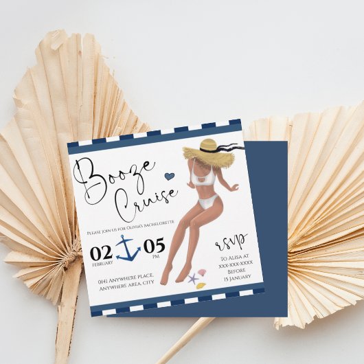 Aquarel strand thema vrijgezellenfeest kaart