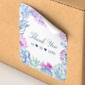 Aquarel Succulenten Bloem Cactus Bedankt Vierkante Sticker