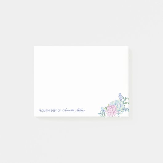 Aquarel Succulenten Bloem Persoonlijke Post-it Not Post-it® Notes (Voorkant)