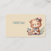 Aquarel Teddy Beer Kind Minding Babysitten Visitekaartje (Achterkant)