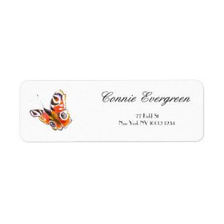 Aquarel Tekening Elegante Typografie Vlinder Etiket