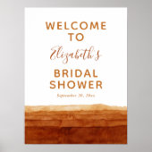 Aquarel Terracotta Abstract Woestijn Welkom Bord Poster (Voorkant)