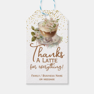 Aquarel Thanks A Latte Koffie Bedankt Cadeaulabel