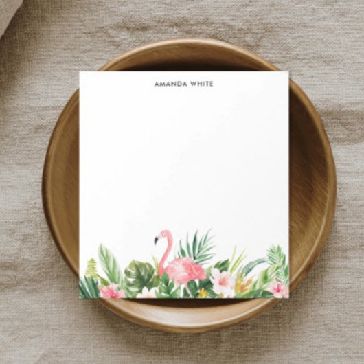 Aquarel Tropisch Blad Flamingo Aangepaste Notitieb Notitieblok