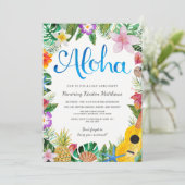 Aquarel Tropisch Luau Afstudeerfeest Uitnodiging (Staand voorkant)
