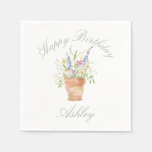 Aquarel Tuin Bloemen Servet
