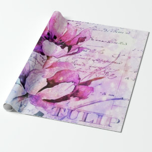 Aquarel tulpen  cadeaupapier
