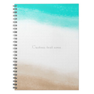 Aquarel Turquoise & Tan Elegant Strand Water & Zan Notitieboek
