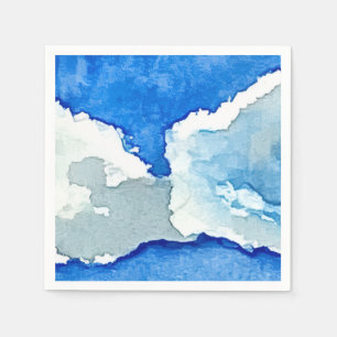 Aquarel Twee Wolken Schilderij Servet