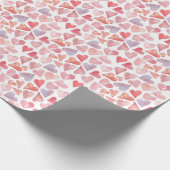 Aquarel Valentijnse Harten Cadeaupapier (Hoek)
