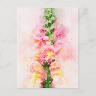Aquarel van een snapdragon bloem briefkaart