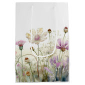 Aquarel veld van wilde bloemen medium cadeauzakje (Achterkant)