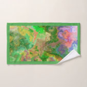 Aquarel verf spatten groen geel turquoise bad handdoek (Handdoek)
