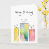 Aquarel Verjaardag Cadeaus Kaart (Gele Bloem)