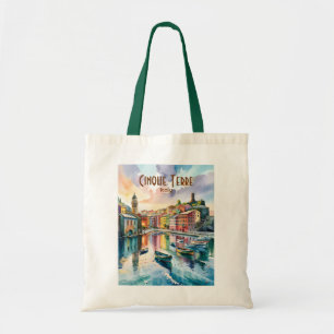 Aquarel Vernazza Cinque Terre Italië Kleurrijk Tote Bag
