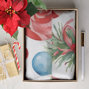 Aquarel Vintage Kerst Tissue Papier